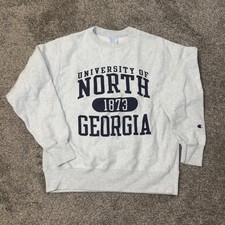 VTG Champion Reverse Weave University of North Georgia Sweatshirt Gray sz M Y2K