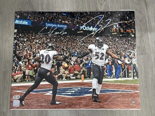 Ravens Ray Lewis & Ed Reed Authentic Signed 16x20 Photo Autographed BAS Witness