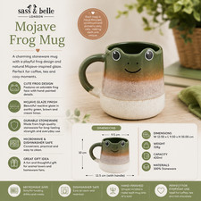 Sass & Belle Mojave Frog Mug 420ml Stoneware Coffee Tea Cup