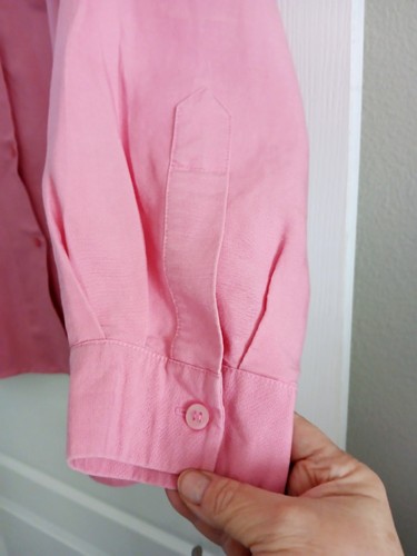 CRAZY HORSE by CLAIBORNE size '3' 2X Pink Button up Top Long Sleeve - Picture 3 of 6