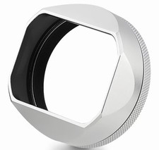 Haoge LH-X54W 49mm Square Metal Lens Hood Fujifilm X-100VI Camera Silver RRP£38
