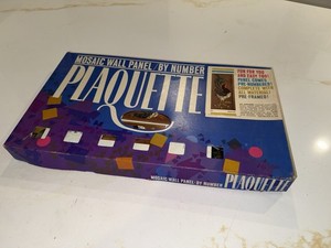 Vintage 1964 Plaquette Rooster Mosaic Wall Panel by Number Kit No. 317 NIB