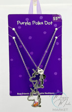 New Purple Polka Dot BFF Unicorn Best Friends Adjustable Necklace Set for Kids