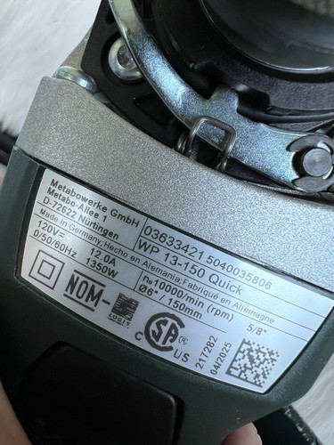 Metabo Angle Grinder | 12Amp | 10000 RPM | Non locking Paddle Switch | WP 13-150 - Picture 18 of 18