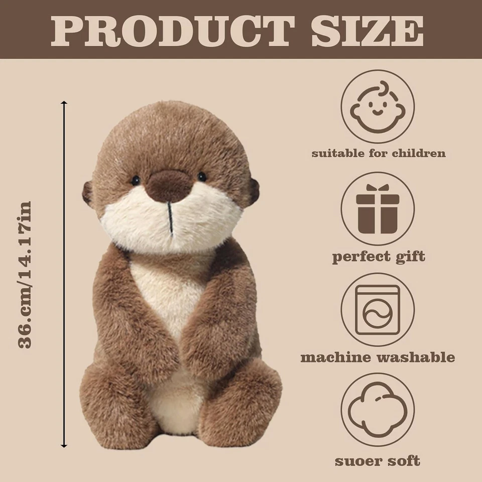 Seeotter 36 cm großes Stofftier Plüschtier Kleinkindpuppe Geschenk für Kinder - Bild 2 von 4
