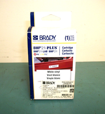 BRADY B595 BMP21PLUS Black on White Vinyl Print Cartridge M21-200-595-WT - NEW