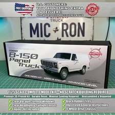 1/25 1980 Ford B-150 Panel Truck Model Kit with Engine, Clear Parts & Tires