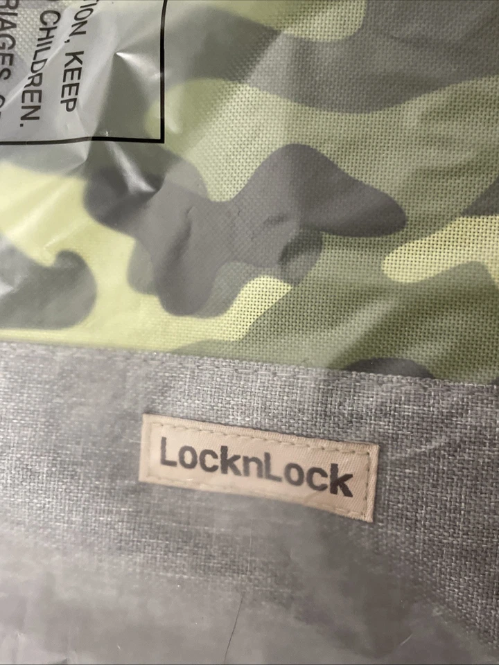 LocknLock Insulated Tote Bag Zip Top ~ Camouflage Green & Gray 16”x16” - Image 4 of 4