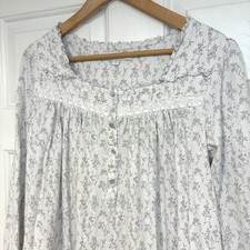 Eileen West Womens L Cotton Ballet Nightgown Fairy Tale Long Sleeve Floral Lace