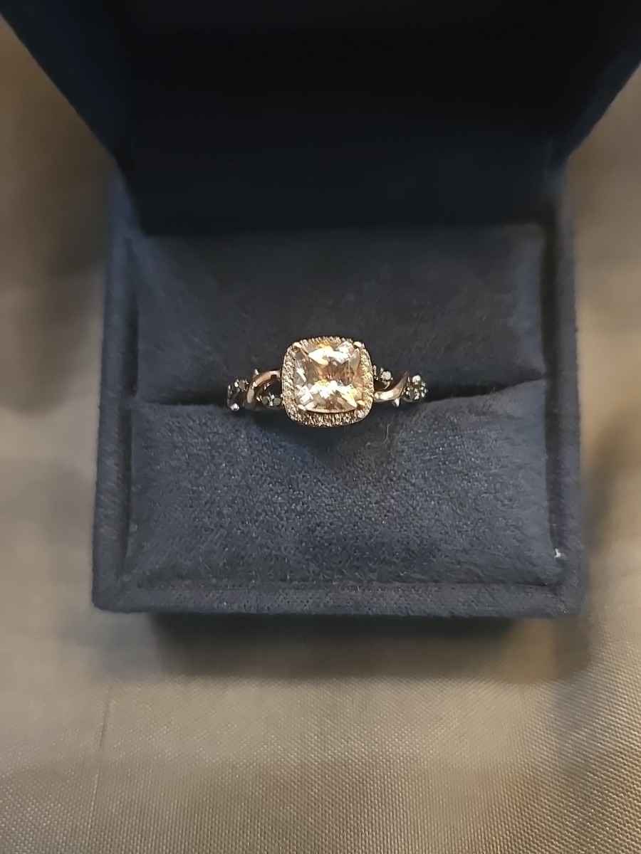 Enchanted Disney Villains Maleficent Morganite Black Diamond Rose  Gold/Sterling