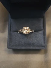 Enchanted Disney Villains Maleficent Morganite Black Diamond Rose Gold/Sterling