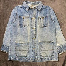 vintage ralph lauren denim chore jean distressed jacket size large