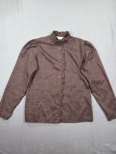 80s Sears The Gathering purple gold medallion ruffle collar blouse