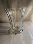 Vintage Anchor Hocking Bubble Foot Clear Glass vase  7 1/2 tall 6  wide