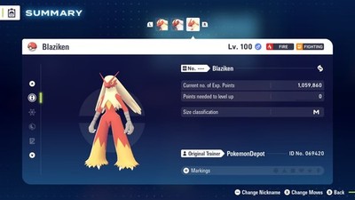 shiny blaziken pokemon card 6IV Shiny Blaziken Pokemon Legends ZA *SAME DAY*