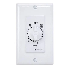 INTERMATIC FD12HWC Spring-Wound Timer, White, 277V AC 38D066