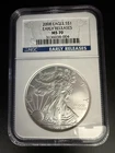 2008 $1 American Silver Eagle NGC MS70 EARLY RELEASES