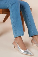 Dorothy Perkins Silver Court Shoes Womens Daywear Heels