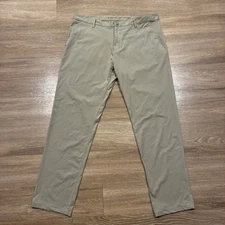 Rhone Mens Pants Tan Khaki Size 38x32 Commuter Slim Performance Tech