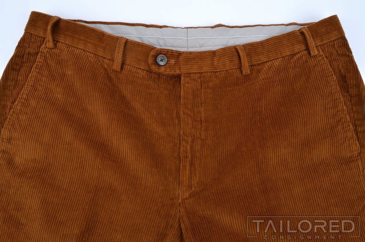 PAUL STUART Solid Rust Brown Corduroy Cotton Mens… - image 2