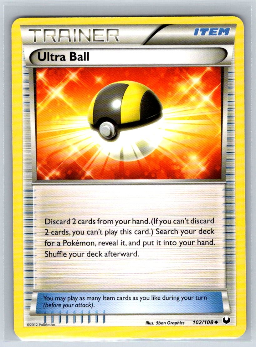 Ultra Ball 102/108 Uncommon Dark Explorers Pokemon Near Mint