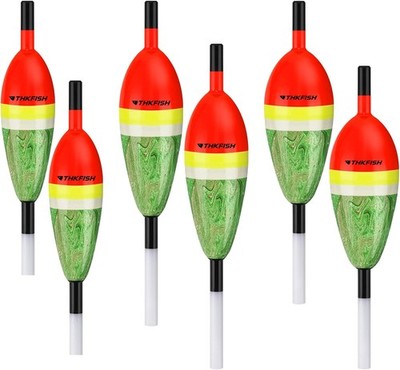 5 Pack Bobbers for Crappie Fishing Buoyant Balsa Wood Body Slip Bobbers Floats