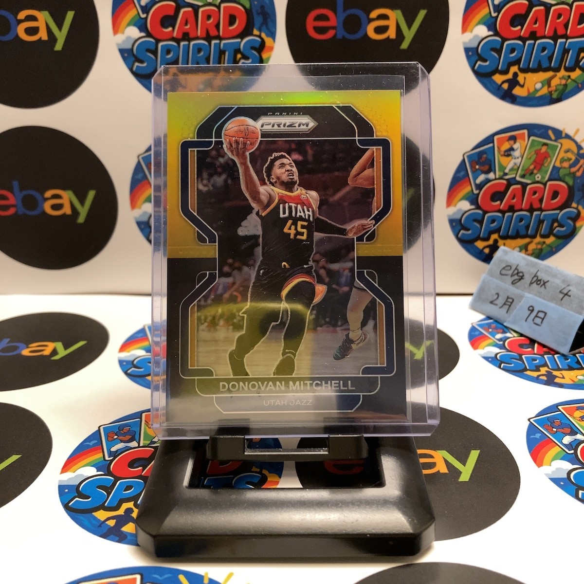 2021-22 Panini Donovan Mitchell 4/5 Utah Jazz Black Gold Prizm Card