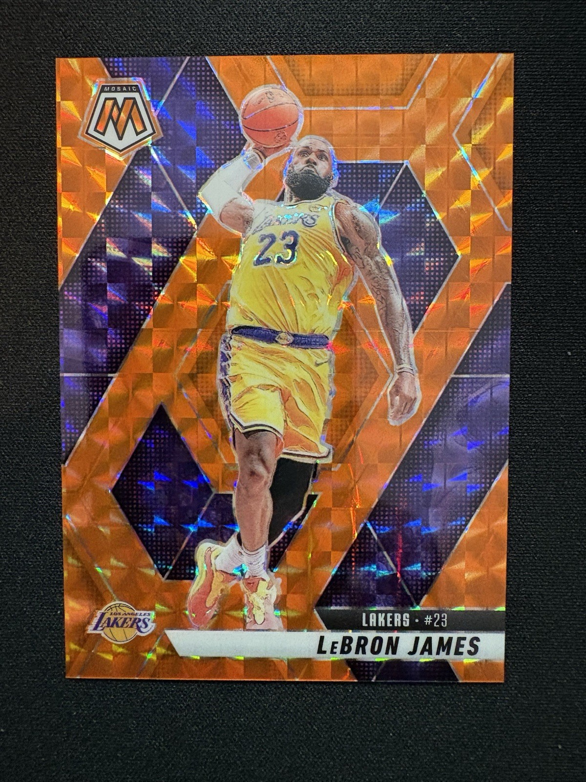 2024-25 Panini Mosaic LeBron James #180 Orange Mosaic Prizm /249