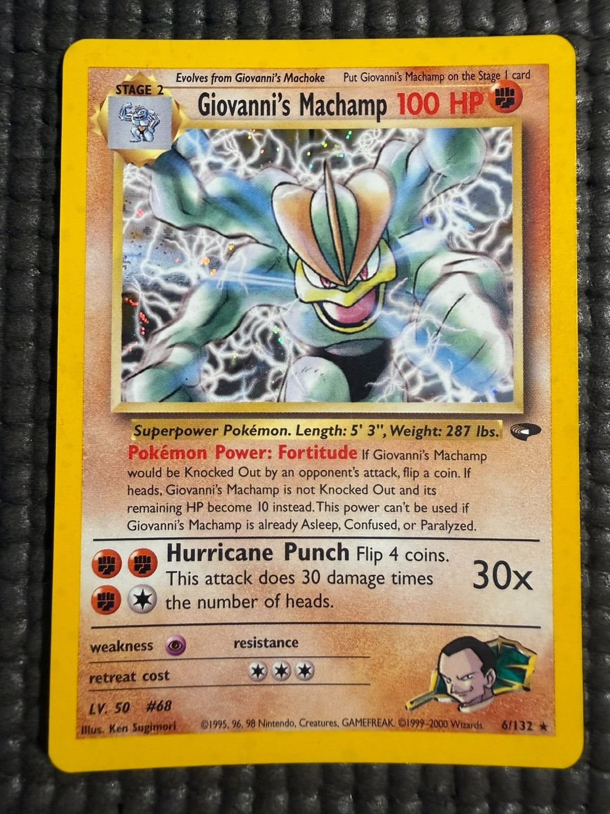 Pokemon Card Giovanni's Machamp Gym Challenge 6/132 Holo  MP