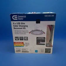 Commercial Electric 4in LED Slim Color Changing Recessed Kit 91471