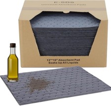 100 PCS Oil Absorbent Pads - 13"x10" Super Oil Spill Mats for Garage, Worksho...