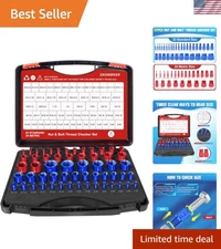 Laser Engraved 57-Pc Nut and Bolt Thread Checker: Efficient Size Finder Kit