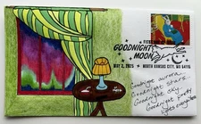2025 Goodnight Moon FDC Hand Drawn Cachet Northern Lights Goodnight Sky Stars