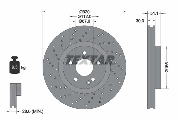 2Er-Set 2Er Set Bremsscheibe Textar 92262105 MERCEDES-BENZ 2464212712-image