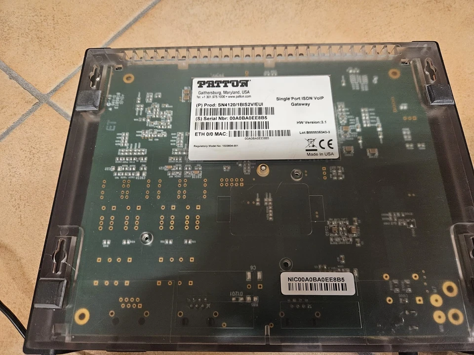 Patton Single Port ISDN VoIP Gateway SN4120/1BIS2V/EUI - Immagine 2 di 4