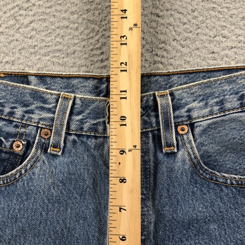 Vintage Levis Jeans Outfit Damen mittelblau 501 Shorts Trucker Weste hergestellt in den USA - Bild 22 von 23