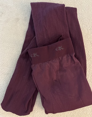 Calvin Klein Opaque Mini Cable Purple/Maroon Tights M