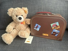 NEW Steiff  Teddy Bear "Fynn" in Brown Suitcase With Tags Sommer 2006 Edition 