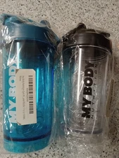 2 Pack My Body Nutrition Gym Protein Shaker Bottles Blender Bottle 17.6 oz