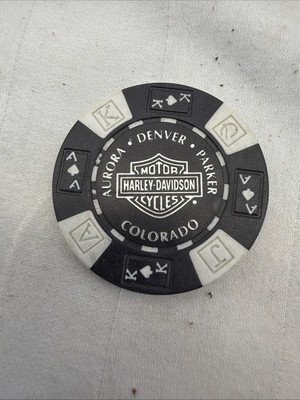 Harley Davidson Denver Colorado Poker Chip Black Mile High