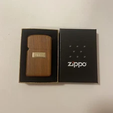 Zippo Wood Design Oil Lighter Wood Grain Used Authentic