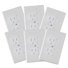 6-Pack Self-Closing Outlet Covers Center Screw Receptacle Safety Covers