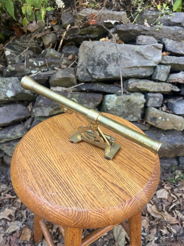 Vintage Brass Monocular Telescope / View Finder / Spy Glass  20th Century