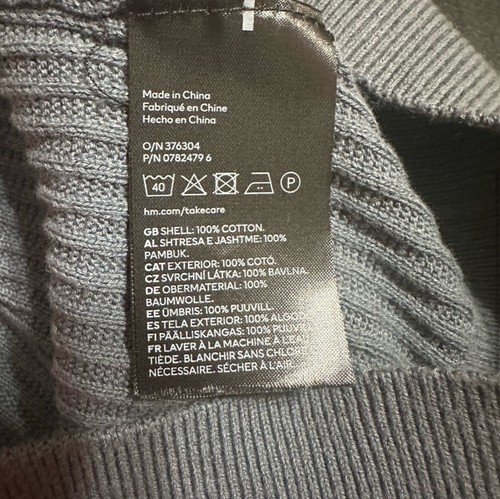 H&M Pullover Herren Large grau Pulli Strick Rundhals Langarm Muscle Fit - Bild 4 von 4