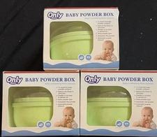 3X - Body Powder Box Bath Care Powder Dispenser Container By Only Baby