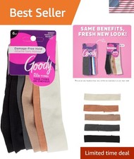 Soft Stretchy Head Wraps - 6 Ct Neutral Assorted, Secure Grip for All Hair Types