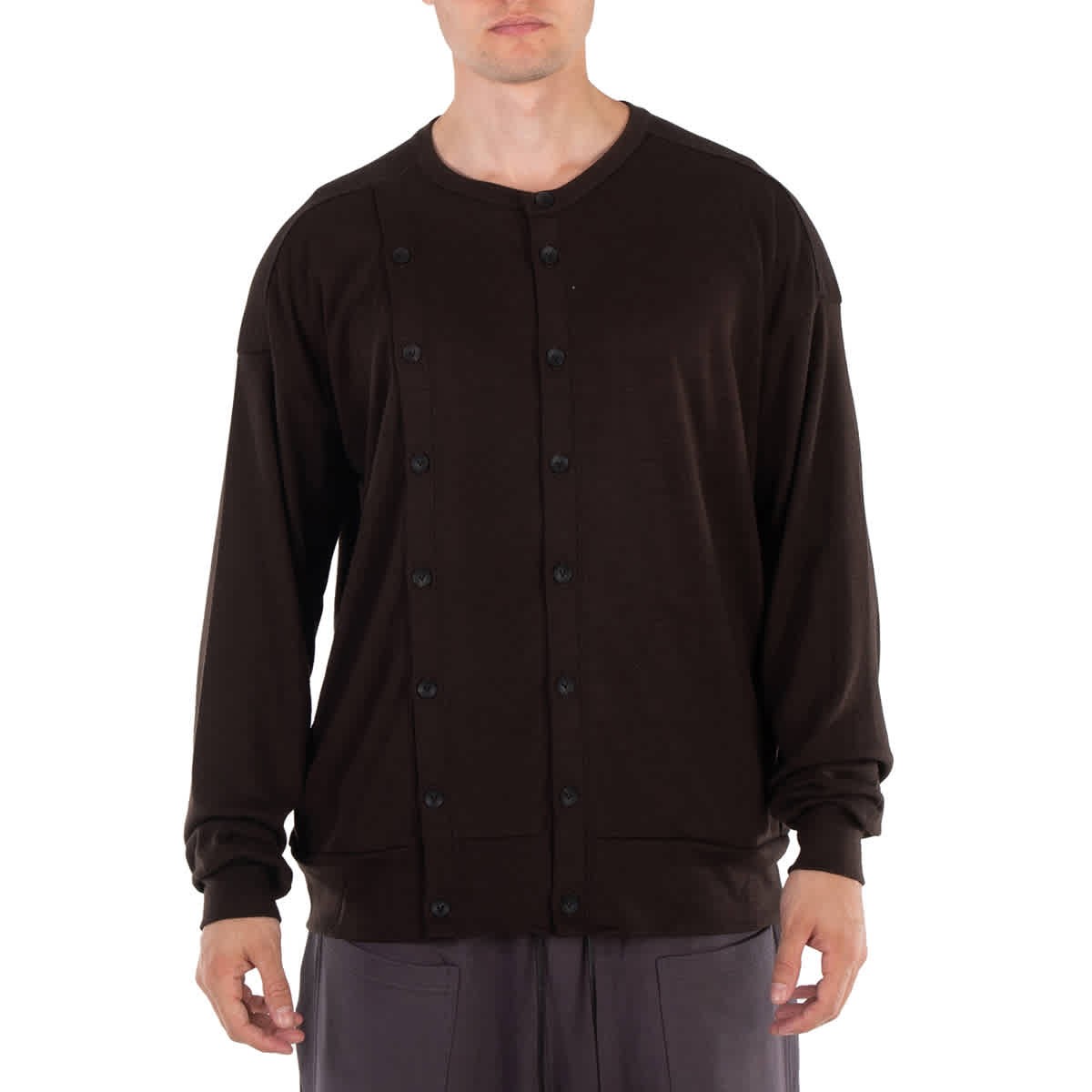 Мужской коричневый шерстяной кардиган из джерси Viridi-Anne