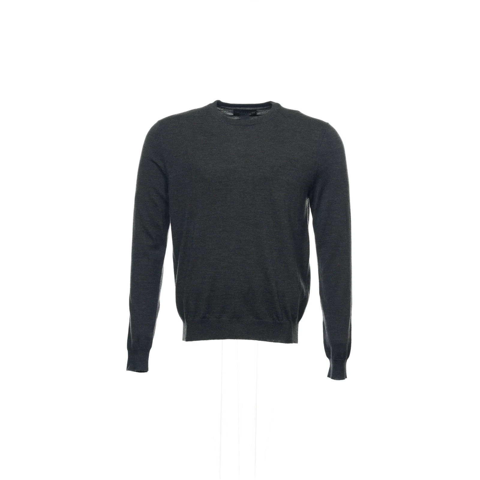 Baruffa Mens Crew Neck Sweater M Dark Grey 100% Merino Wool Heather Knit Pullove