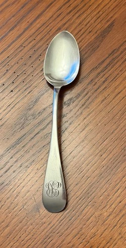 LUNT Sterling Silver Iced Tea Spoon 7  3/8" 1.2oz/34g  Monogram Vintage/Antique