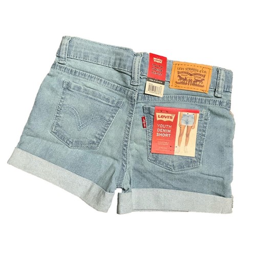 Levi's Jean Shorts Girls Stretch Cuffed Light Blue Size 6 NWT - Picture 2 of 9